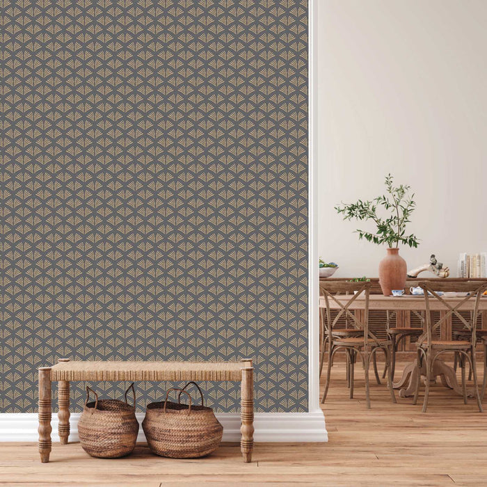 Tiny Wings - Art Deco Wallpaper  - Ebony