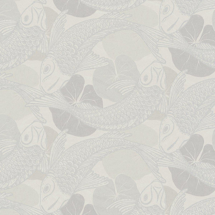 Tokyo Fish Bowl Vinyl Wallpaper - Light Grey - Discontinuing