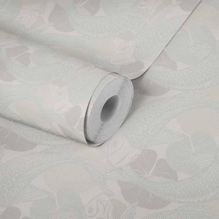 Tokyo Fish Bowl Vinyl Wallpaper - Light Grey - Discontinuing