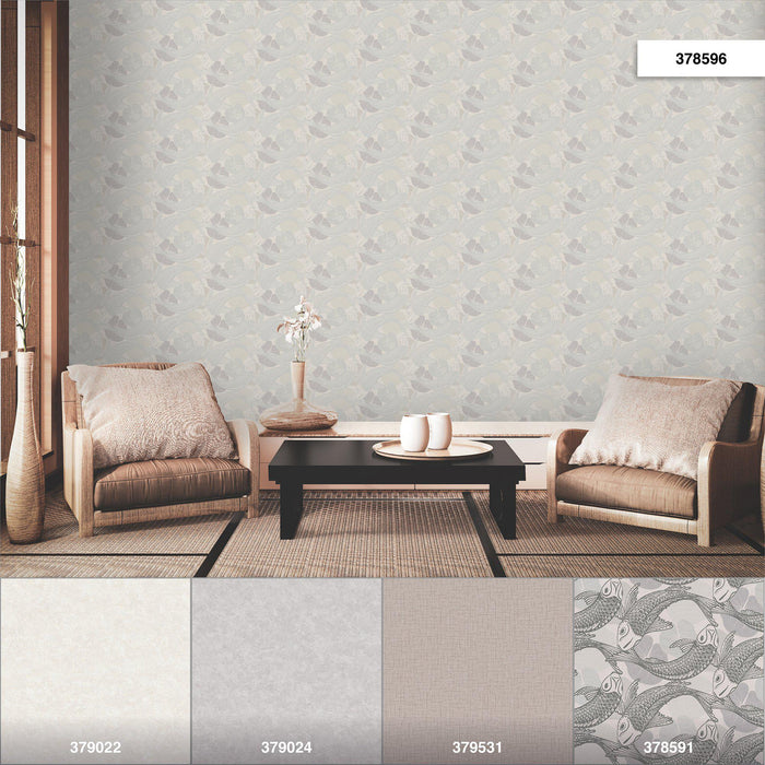 Tokyo Fish Bowl Vinyl Wallpaper - Light Grey - Discontinuing