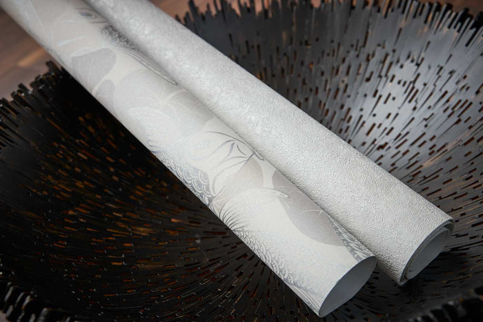 Tokyo Fish Bowl Vinyl Wallpaper - Light Grey - Discontinuing
