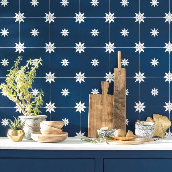 Trendy Tiles Wallpaper - Midnight Blue