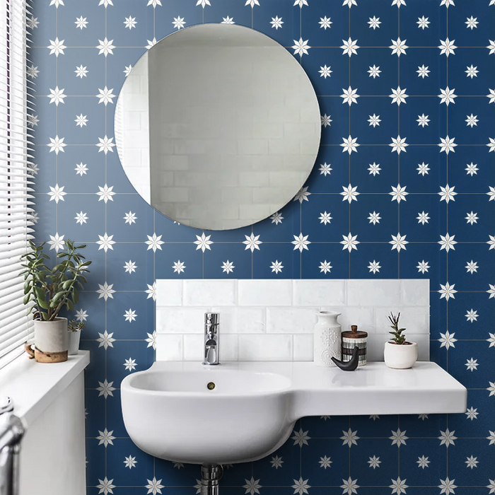 Trendy Tiles Wallpaper - Midnight Blue