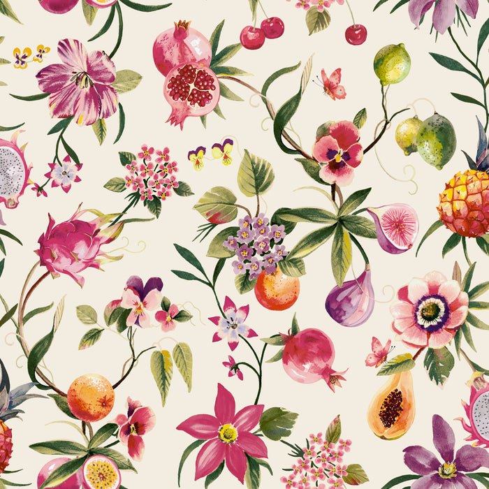 Tropica – Fruit & Floral Wallpaper – Cream/Multi