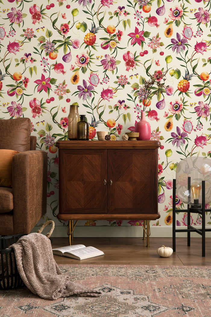 Tropica – Fruit & Floral Wallpaper – Cream/Multi