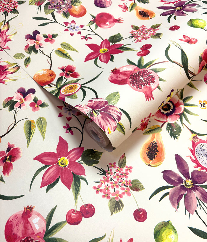 Tropica – Fruit & Floral Wallpaper – Cream/Multi