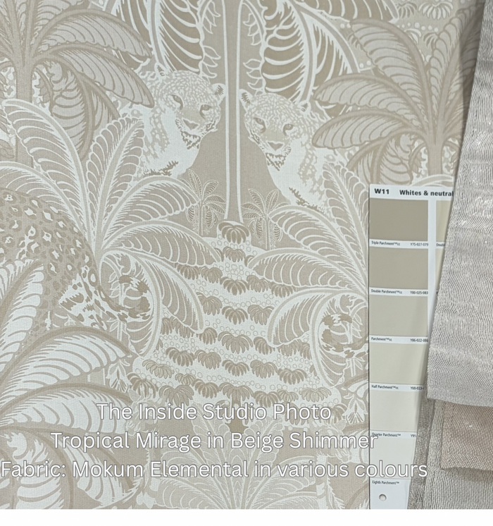 Tropical Mirage Wallpaper - Beige Shimmer