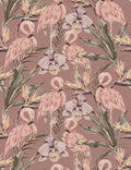 Tropical Shore Flamingo Hybrid Mural - Berry