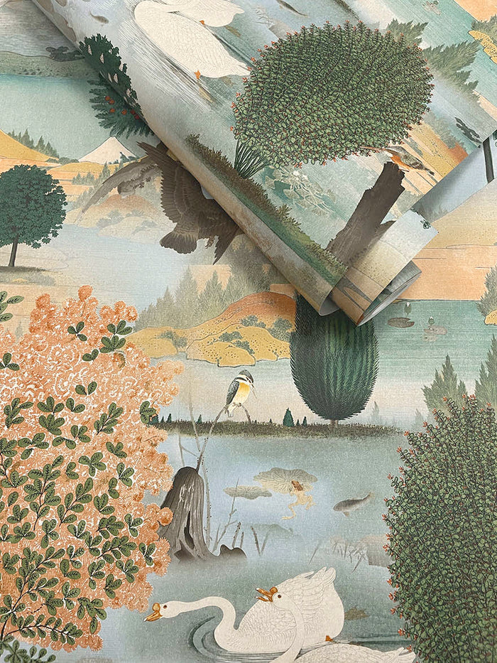Tundra - Scenic Landscape Wallpaper - Orange/Green - Last 18 Rolls