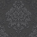 Two Toned Damask Wallpaper - Black
