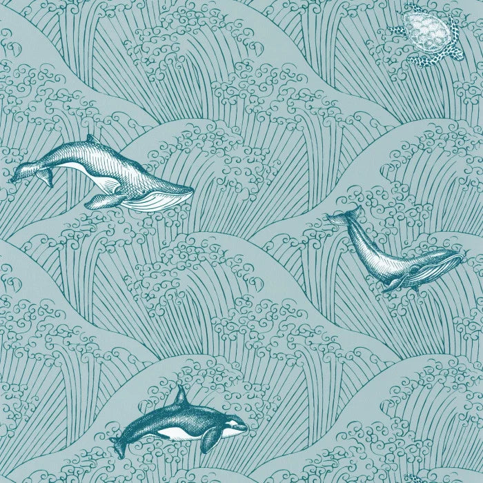 Under The Sea Wallpaper - Light Blue