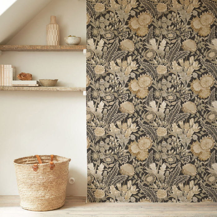 VALLAURIS Plain Wallpaper - Sable
