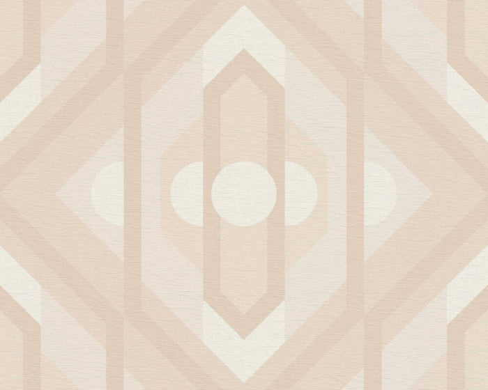 Vibrant Retro Fusion Wallpaper - Peach/Beige