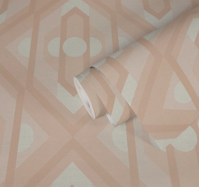 Vibrant Retro Fusion Wallpaper - Peach/Beige