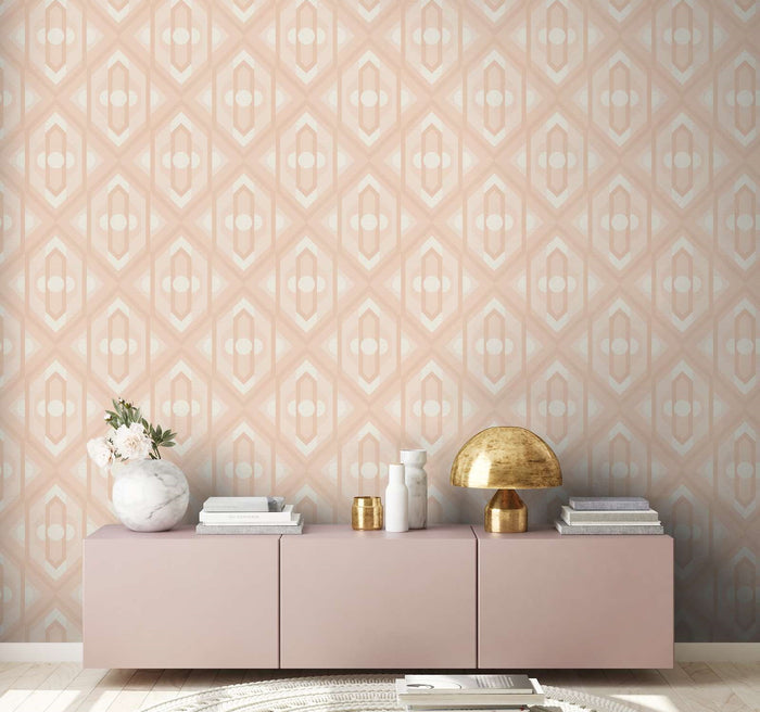 Vibrant Retro Fusion Wallpaper - Peach/Beige