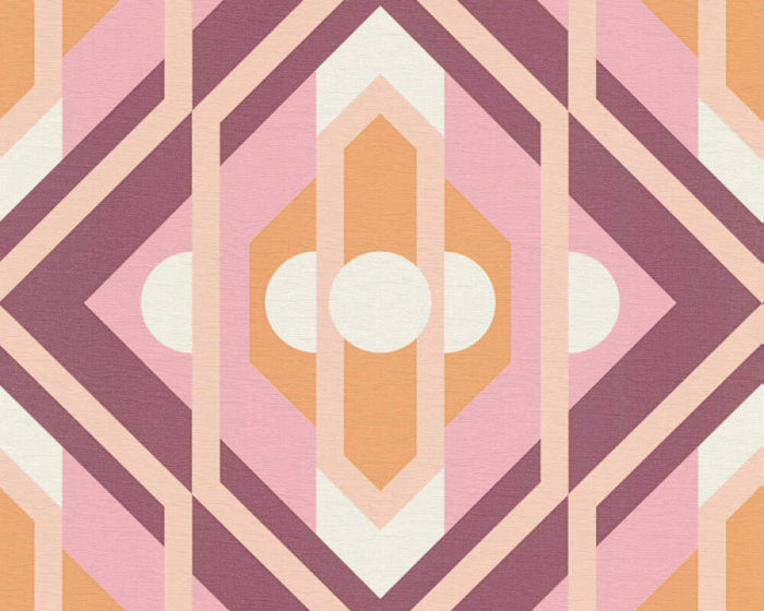 Vibrant Retro Fusion Wallpaper - Purple/Pink