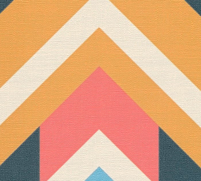 Vibrant Retro Fusion Wallpaper - Yellow/Blue