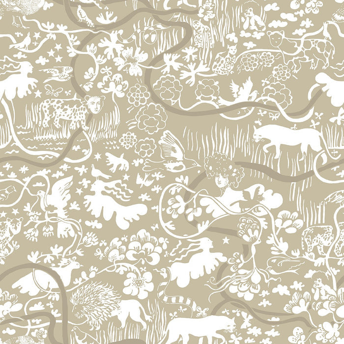 Vines - Custom Sized Wallpaper Mural (per m2) - Beige