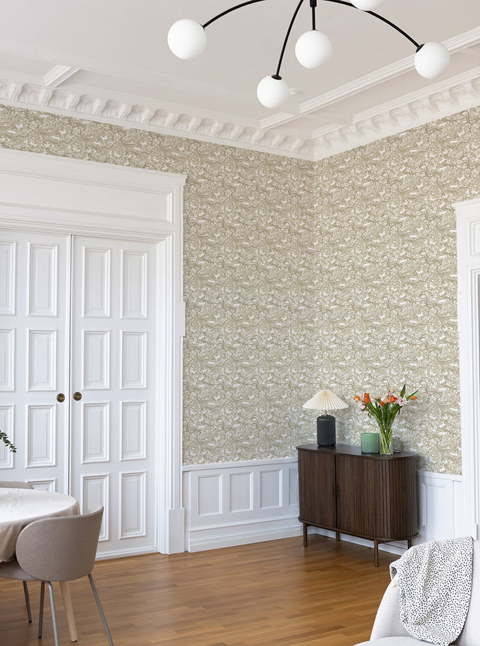 Vines - Custom Sized Wallpaper Mural (per m2) - Beige