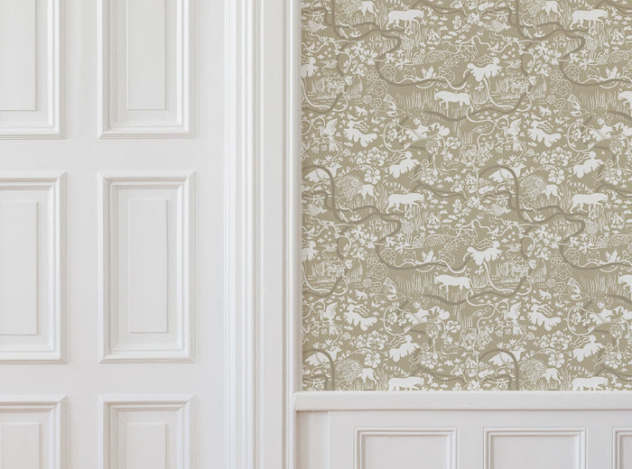 Vines - Custom Sized Wallpaper Mural (per m2) - Beige