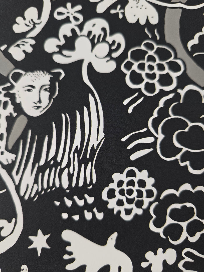 Vines - Custom Sized Wallpaper Mural (per m2) - Black/White