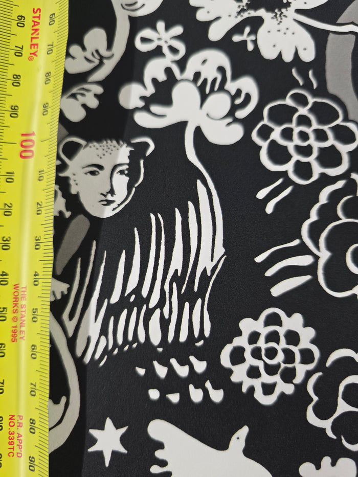 Vines - Custom Sized Wallpaper Mural (per m2) - Black/White