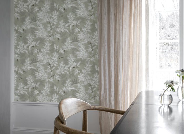 Vintergläntan Winter Garden Wallpaper - Grey
