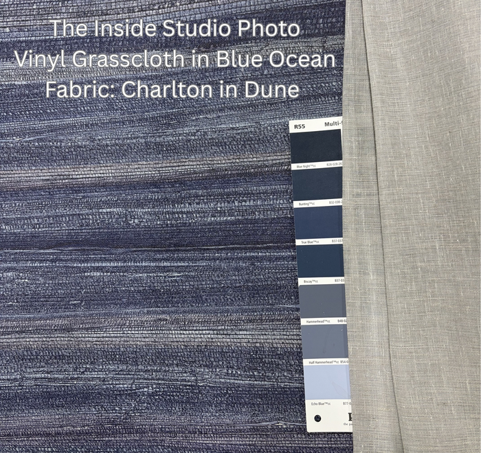 Vinyl Grasscloth Wallpaper - Blue Ocean