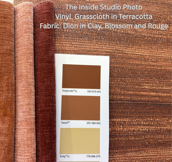 Vinyl Grasscloth Wallpaper - Terracotta
