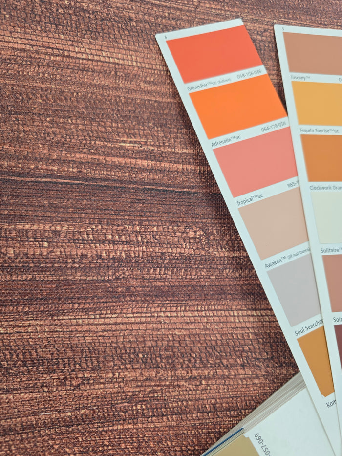 Vinyl Grasscloth Wallpaper - Terracotta