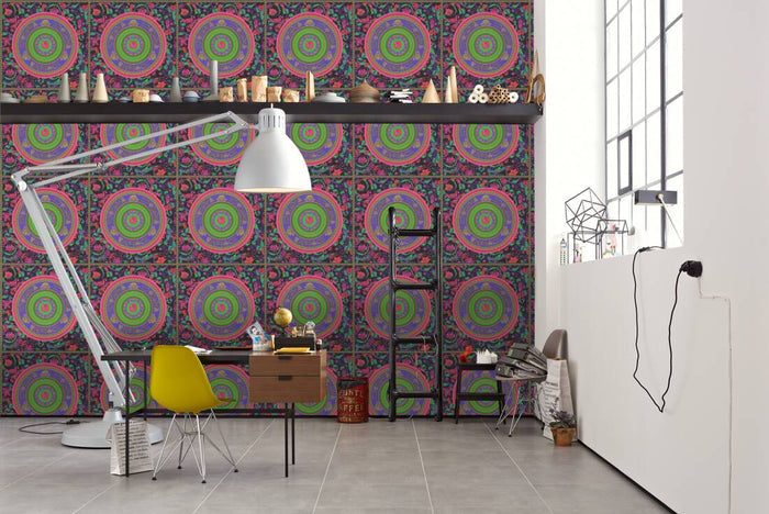 Versace Virtuoso Wallpaper - 5 Colours - Bright