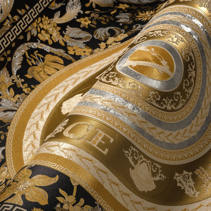 Versace Virtuoso Wallpaper - Black & Gold