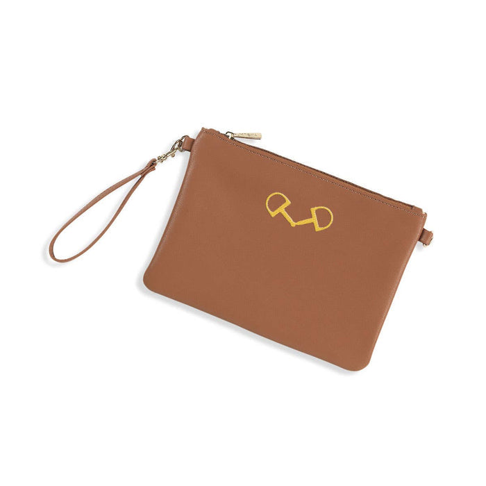 Viv&Lou - Gold Horse Bit Camel Madeline Wristlet