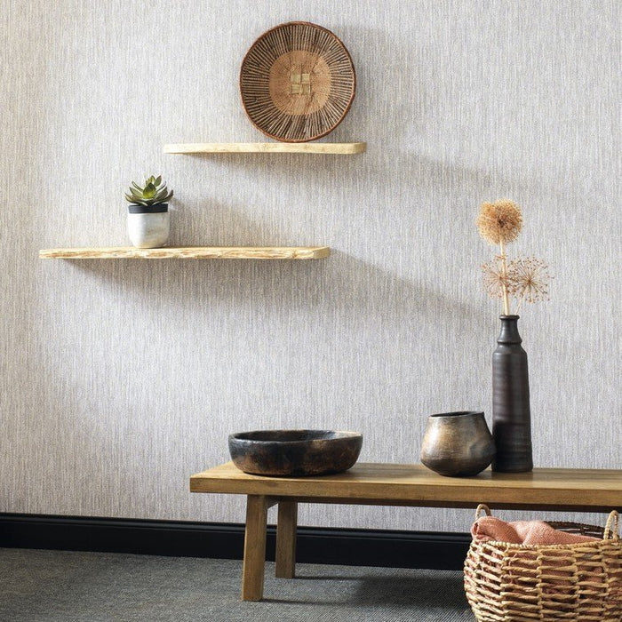 Voile De Lin Wallpaper - Gris Chine