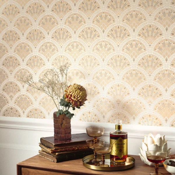 Wallace Wallpaper - Beige Creme