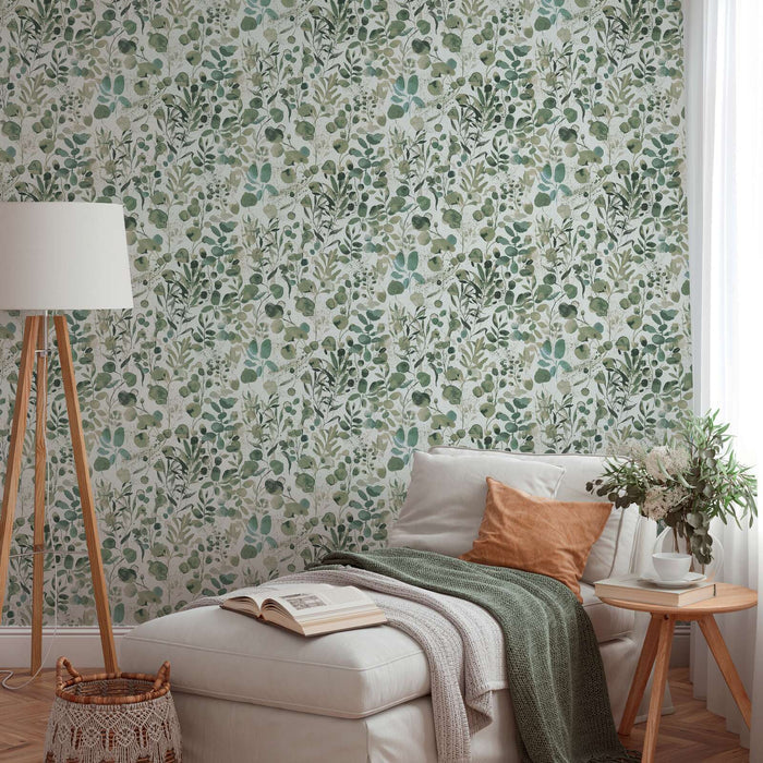 Watercolour Leafy - Green