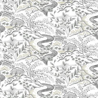 Waterfall Gardens Florence Broadhurst Wallpaper - Gray