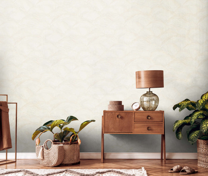 Wave Textured vinyl Wallpaper - Cream
