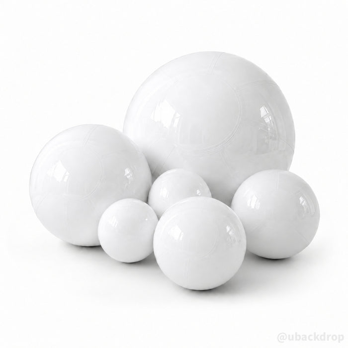 White Big Matte Inflatable Balls ¨C Reusable Party & Event Decor-ubackdrop