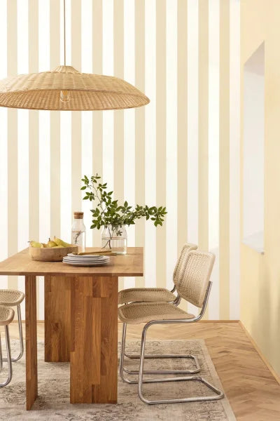 Wide Lines Wallpaper - Beige