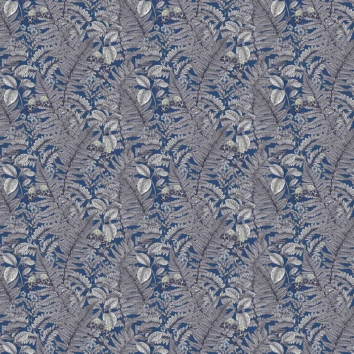 Wild Ferns Wallpaper - Indigo