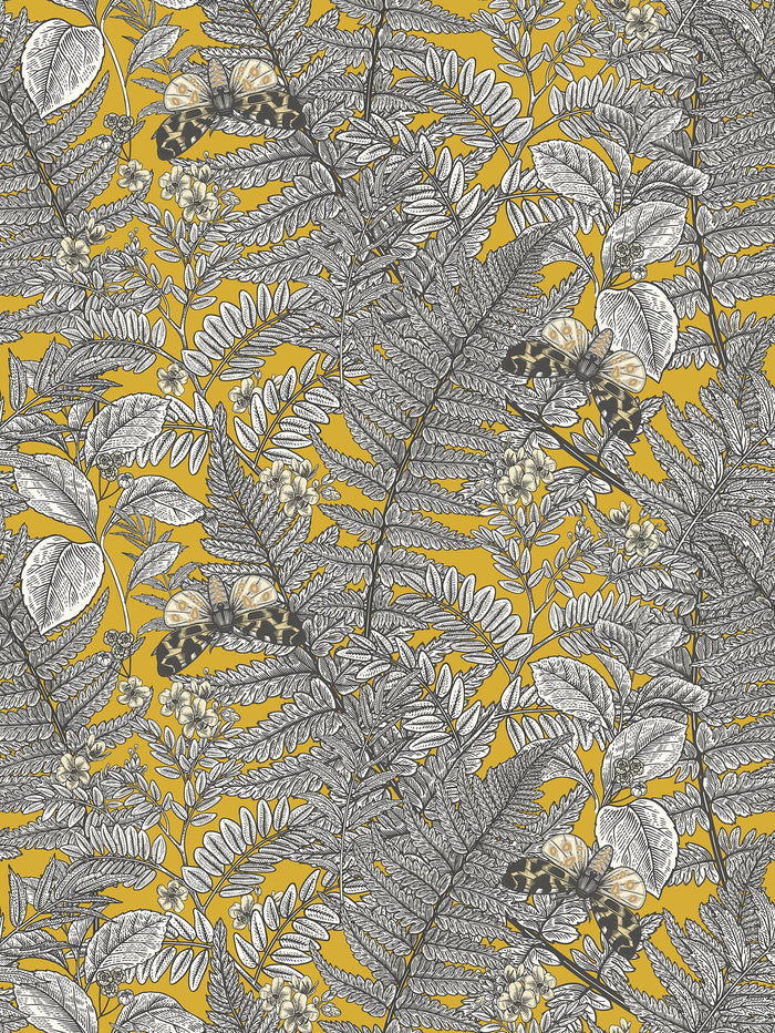 Wild Ferns Wallpaper - Mustard