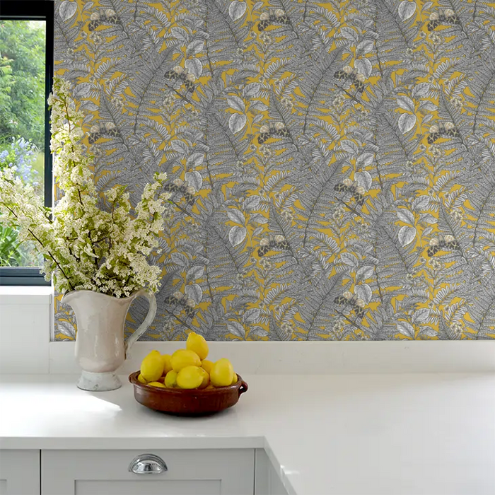 Wild Ferns Wallpaper - Mustard