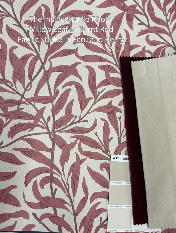 Willow Leaf Wallpaper - Burnt Red