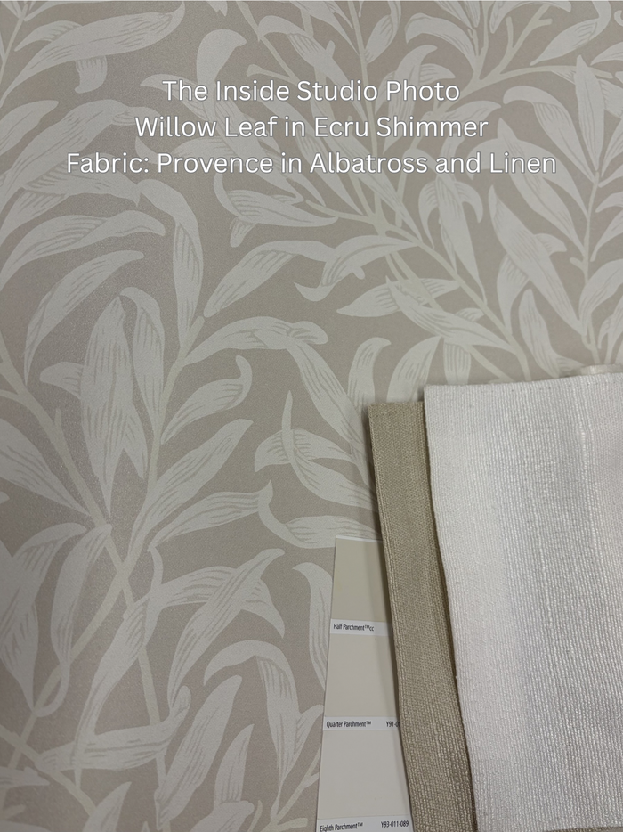 Willow Leaf Wallpaper -Ecru Shimmer