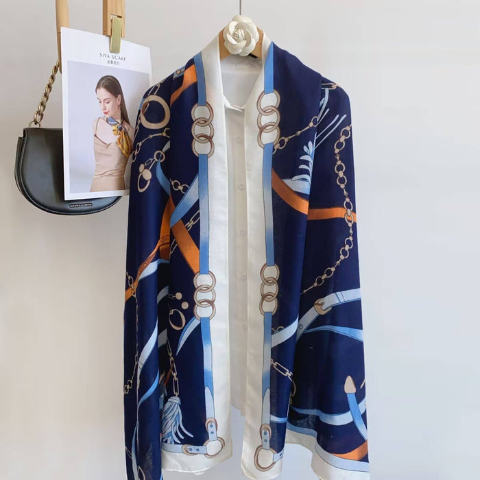 Winding River - Equestrian Navy Scarf – Equine Chain Collection
