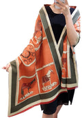 Winding River - Equestrian Orange Reversible Wrap – Gallop Collection