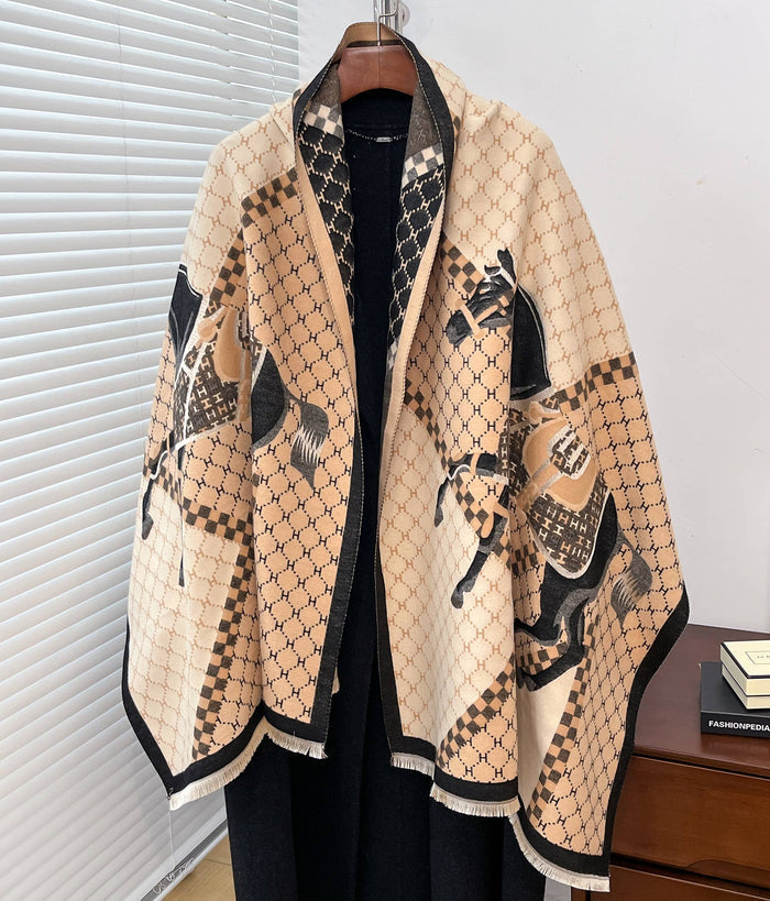 Winding River - Equestrian Tan / Black Giddy Up! Reversible Wrap