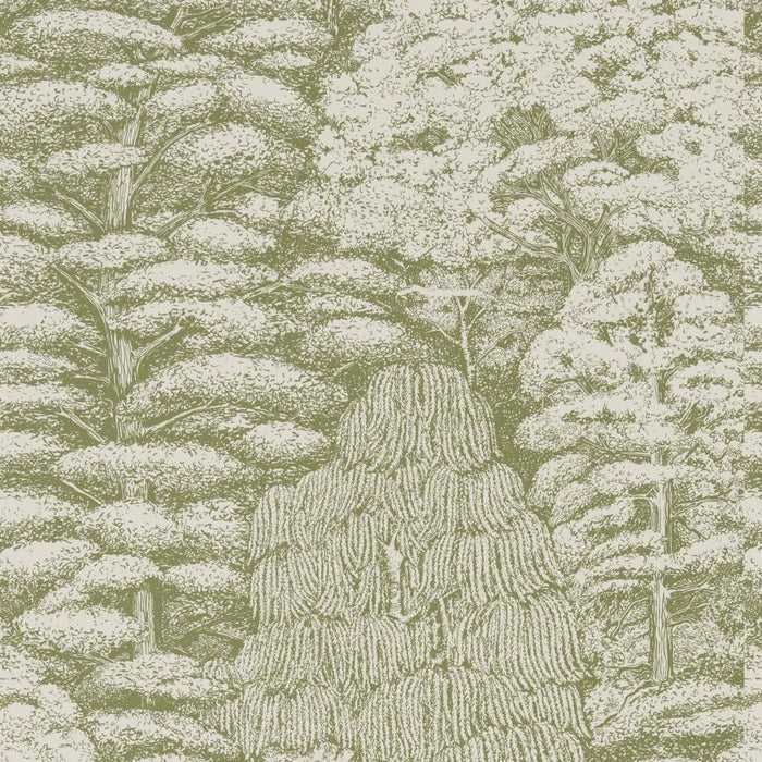 Woodland Toile Wallpaper - Cream and Green