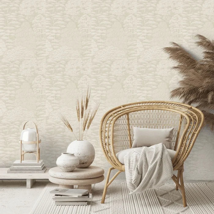 Woodland Toile Wallpaper - Ivory and Neutral